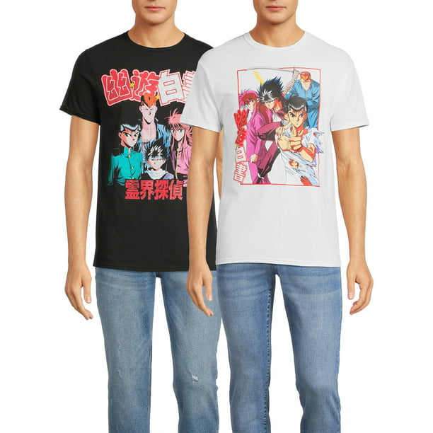 New YU YU HAKUSHO Anime Cartoon TV Series Men's Black T-Shirt Size S to 3XL
